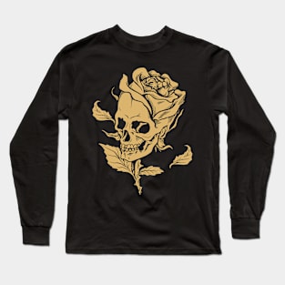 Skull Head Flower Long Sleeve T-Shirt